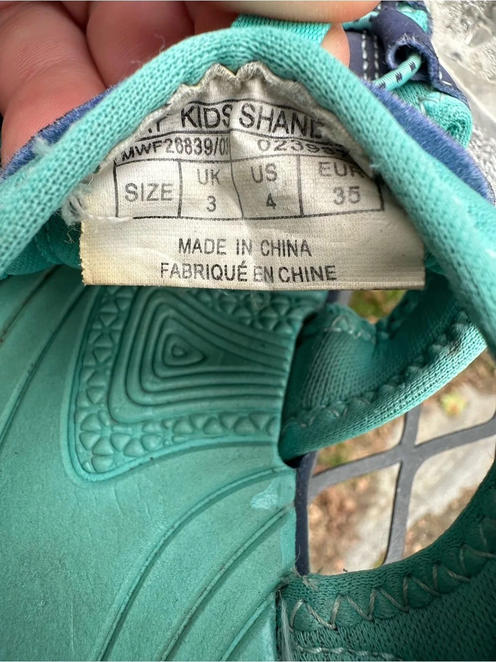 Kids Navy and Teal Water Shoes with Protective Toe
